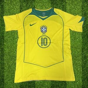 Nike Ronaldinho Brazil Yellow Soccer Retro Jersey Total 90 Era
